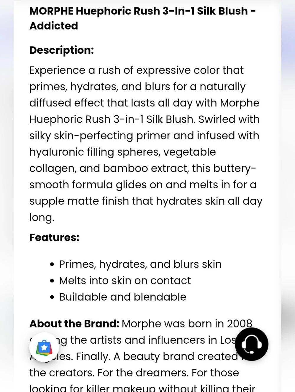 Morphe Heuphoric Rush 3-in-1 Silk Blush